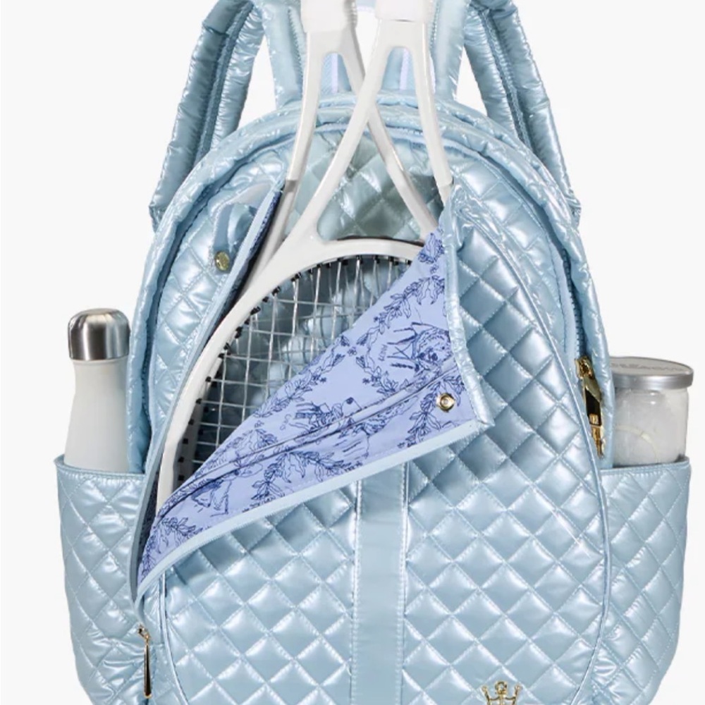 Oliver Thomas Quilted sky Blue tennis Backpack - Picture 5 of 6